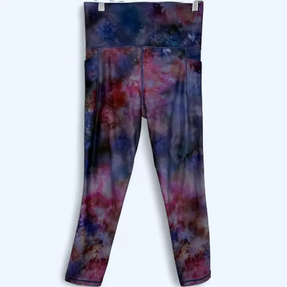 Athleta Salutation Stash Pocket II Capri leggings - Size S / ST - Cosmic Tie Dye